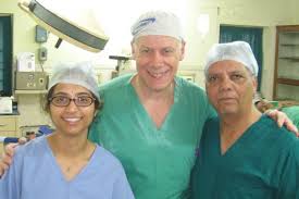 Dr. Turaga in operating room during 2015 Kolkata medical mission